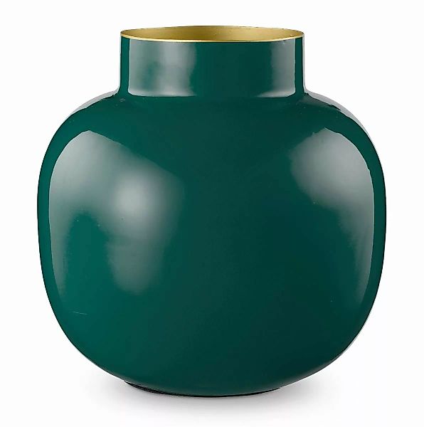 PIP STUDIO Vasen Vase Metall Round Dark Green 25 cm (grün) günstig online kaufen