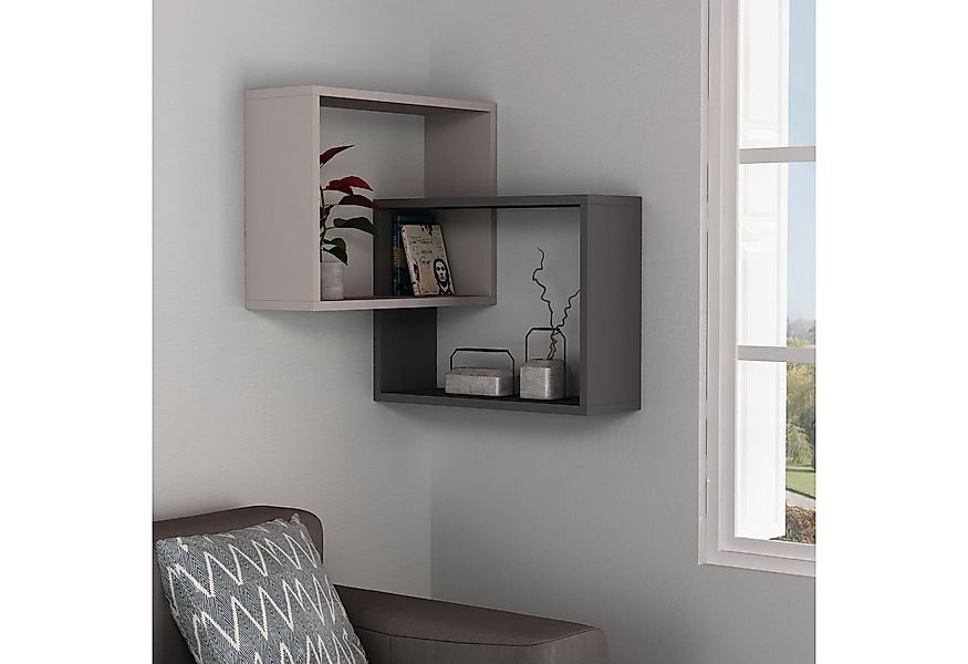 Decortie Eckregal Ring, Eck- Wandregal, Modernes Bücherregal, 60 x 20 x 68 günstig online kaufen