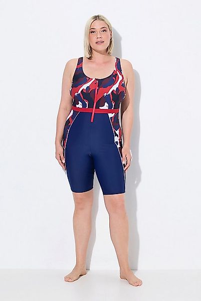 Ulla Popken Badeanzug Badeanzug langes Bein ohne Softcups Zipper günstig online kaufen