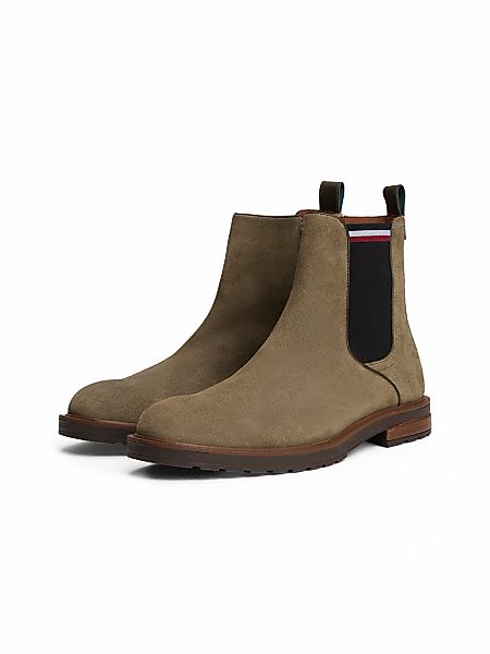 Tommy Hilfiger Chelseaboots "CLEATED HILFIGER SUEDE CHELSEA", Blockabsatz, günstig online kaufen
