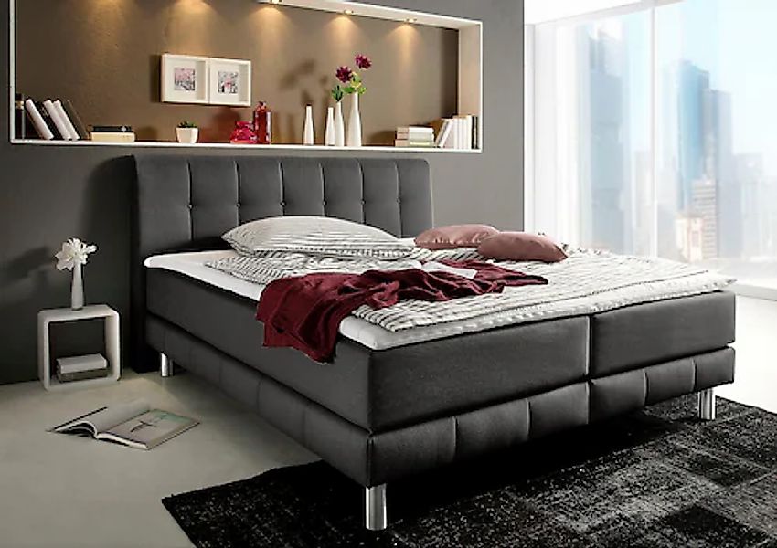 PLACES OF STYLE Boxspringbett "Cafone" inkl. Topper, 5 Breiten, 3 Matratzen günstig online kaufen