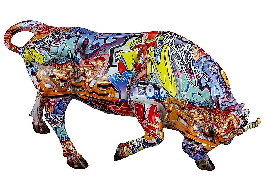 GILDE Dekoobjekt Skulptur Stier Street Art 27 cm Kunstharz Bunte Graffiti D günstig online kaufen