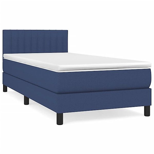 vidaXL Boxspringbett mit Matratze Blau 100x200 cm Stoff1373012 günstig online kaufen