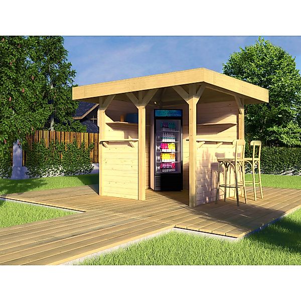 weka Holzpavillon "Gartenlaube 657 Gr.1", Set mit 2 Rückwänden, Tresenwand günstig online kaufen