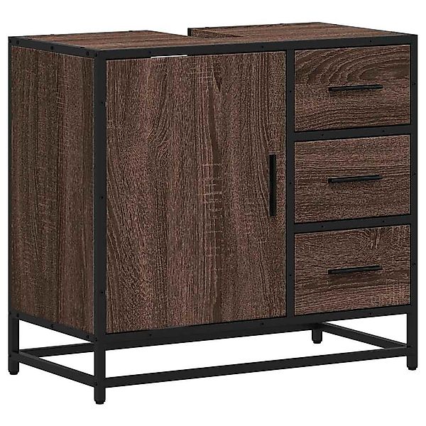 vidaXL Badezimmer-Set Waschbeckenunterschrank Braun Eichen-Optik 65x33x60 günstig online kaufen