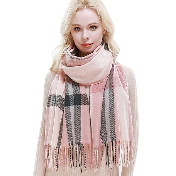 Coonoor Wollschal Damen Kariert Groß Fransen günstig online kaufen