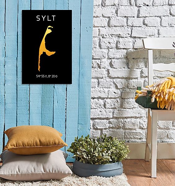 queence Metallbild "Golden Sylt" 1 Stk. tlg. Stahlschilder günstig online kaufen