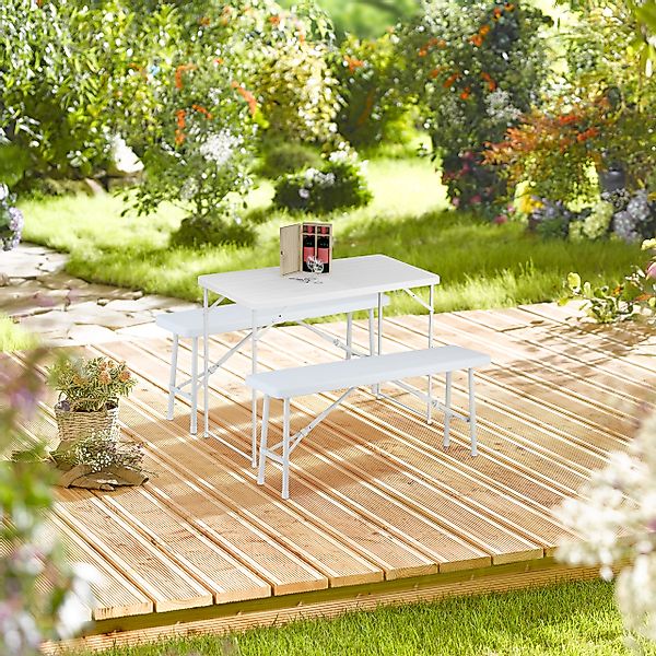 relaxdays Gartentisch klappbar höhenverstellbar, Schwarz günstig online kaufen