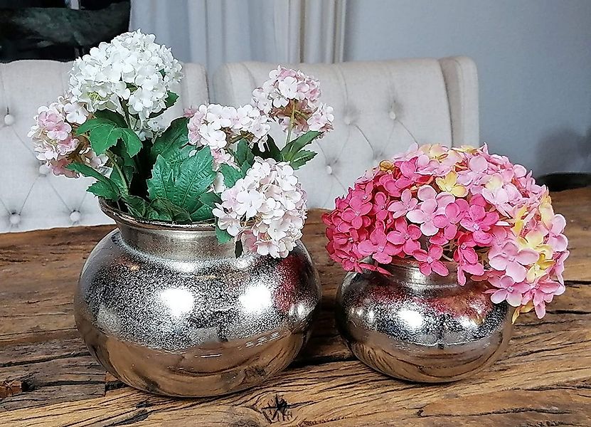 MichaelNoll Dekovase Vase 2er Set Pokalvase Dekovase Aluminium Silber 16 / günstig online kaufen