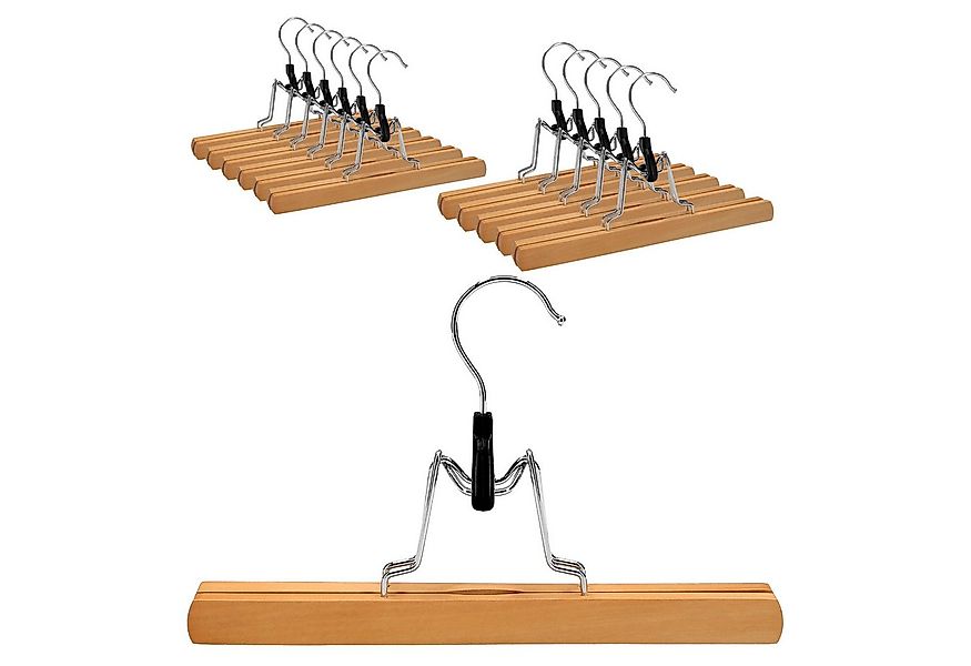 Generisch Kleiderbügel 12x Hosenspanner aus Holz 24,5 × 16 cm rutschfest, p günstig online kaufen