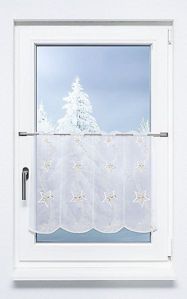 Plauener Spitze® Scheibengardine Schweifstern (1 St), transparent, HxB 49x4 günstig online kaufen