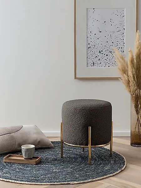 SalesFever Polsterhocker, mit Design-Gestell aus goldfarbenem Metall günstig online kaufen