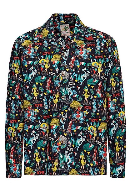 KingKerosin Langarmhemd Bunny in Rome mit Allover-Print günstig online kaufen