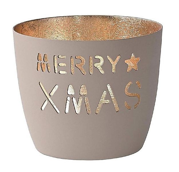 Giftcompany Windlicht Windlicht Madras Merry Xmas Sandstone Gold günstig online kaufen