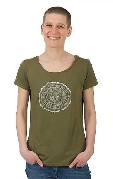 Bambus Shirt Fairwear Für Damen "Treeslice" In Moss Green günstig online kaufen