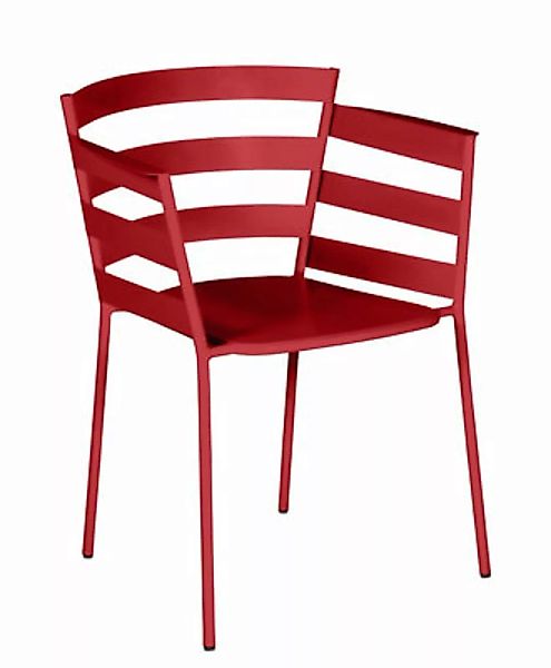 Stapelbarer Sessel Rythmic metall rot / Stahl - Fermob - Rot günstig online kaufen