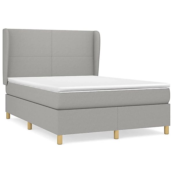 vidaXL Boxspringbett mit Matratze Hellgrau 140x190 cm Stoff1397124 günstig online kaufen
