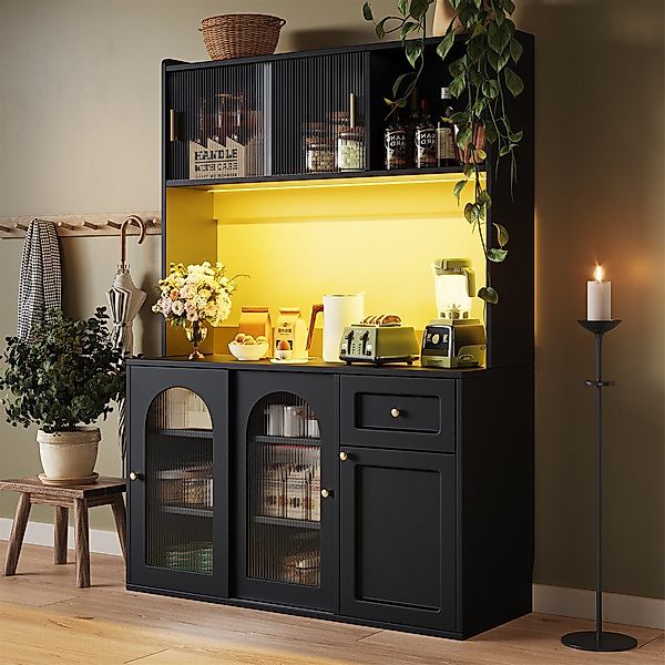 OKWISH Hochschrank Küchenschrank,Vitrinenschrank,Buffetschrank (Vielseitige günstig online kaufen