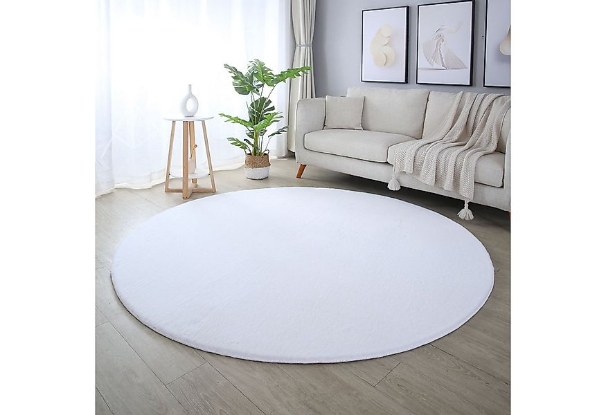 Carpettex Hochflor-Teppich Unicolor - Einfarbig, Rund, Höhe: 20 mm, Runder günstig online kaufen