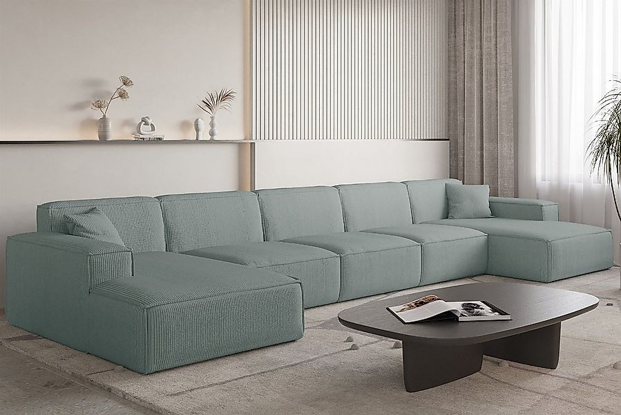 Fun Möbel Wohnlandschaft Sofa U-Form CELES PREMIUM XL in Stoff Scala, Breit günstig online kaufen
