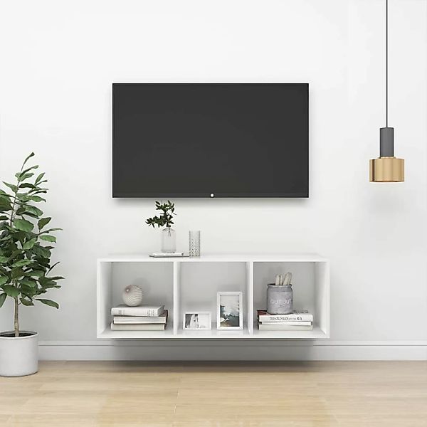 Tv-wandschrank Weiß 37x37x107 Cm Spanplatte günstig online kaufen