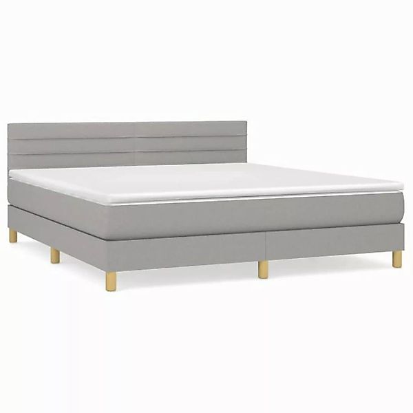 vidaXL Boxspringbett Boxspringbett mit Matratze Hellgrau 180x200 cm Stoff B günstig online kaufen