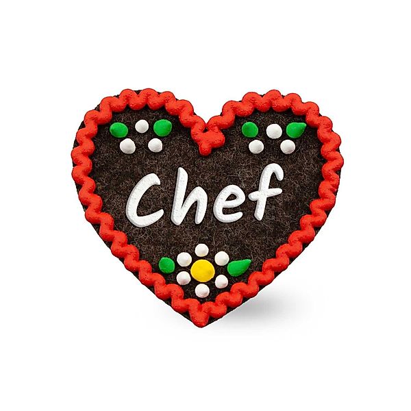 Bavariashop Brosche Filzherz-Anstecker "Chef" günstig online kaufen