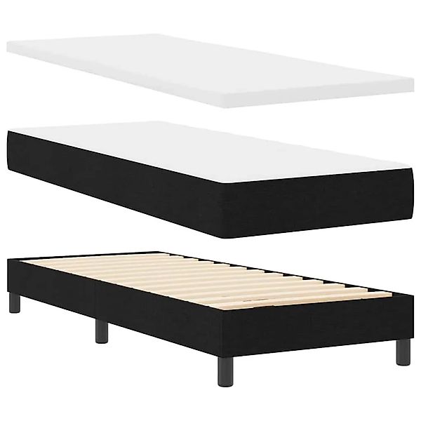 vidaXL Boxspringbett mit Matratze Schwarz 80 x 200 cm Stoff 3340054 günstig online kaufen