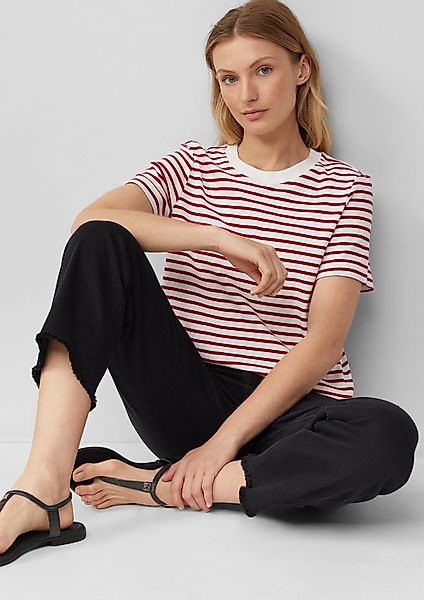 s.Oliver T-Shirt mit Streifen Muster günstig online kaufen