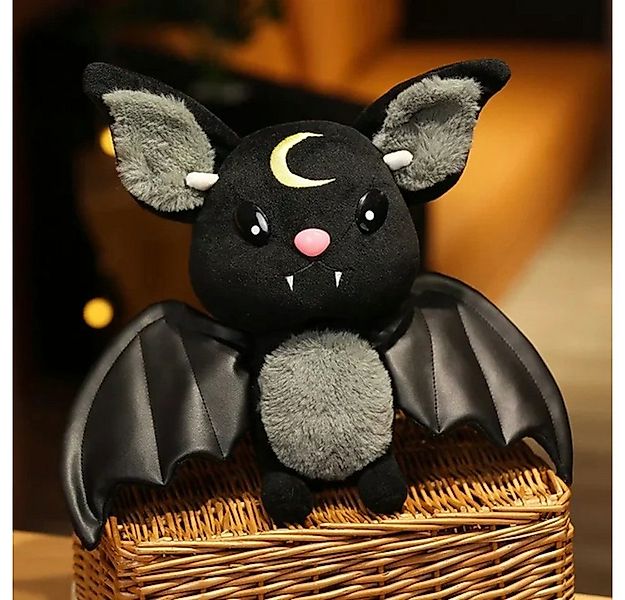Tinisu Plüschfigur Fledermaus Kuscheltier 30 cm - Schwarz Plüschtier Mond N günstig online kaufen