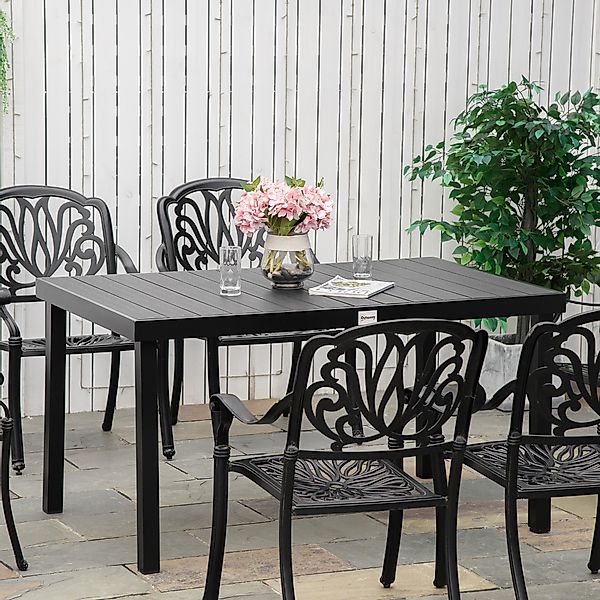 Outsunny Gartentisch für 6 Personen Esstisch aus pflegeleichtem Aluminium u günstig online kaufen