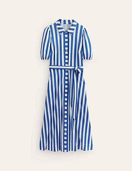 Libby Hemdblusenkleid aus Jersey in Midilänge Damen Boden, Blau, Naturweiß günstig online kaufen
