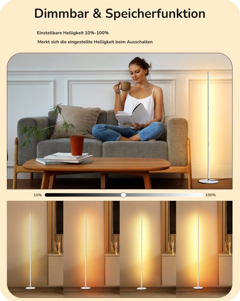 EDISHINE LED Stehlampe Wohnzimmer, LED fest günstig online kaufen