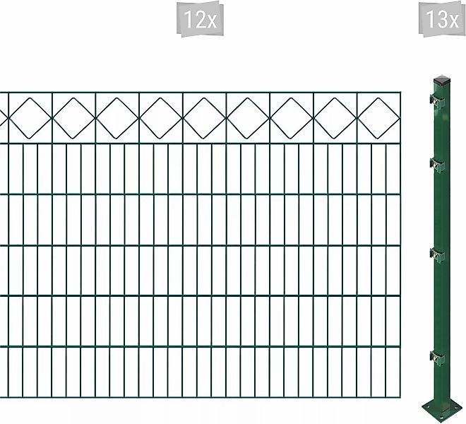 Arvotec Doppelstabmattenzaun "ESSENTIAL 120 zum Aufschrauben "Karo" mit Zie günstig online kaufen