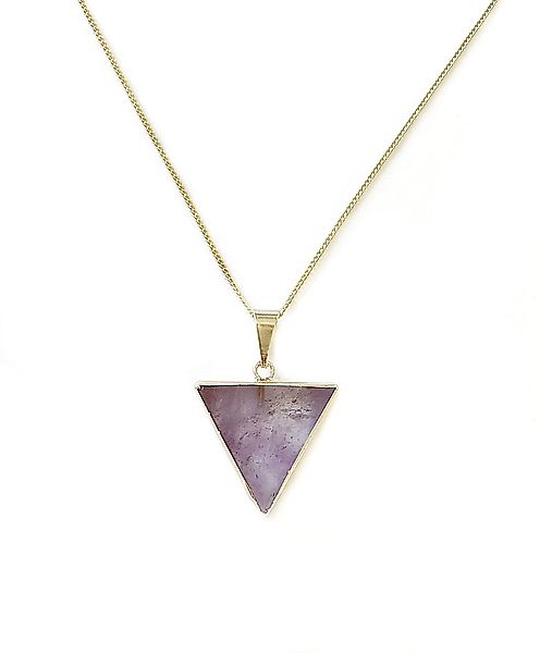 Vergoldete Amethyst Dreiecks Halskette günstig online kaufen