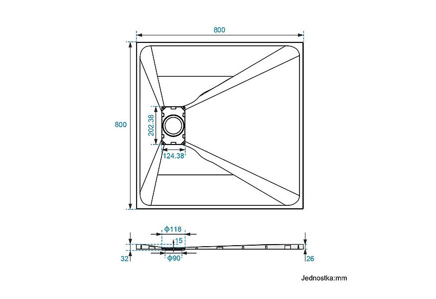MEYKOERS Duschwanne SMC Duschtasse Rutschfest Duschwanne, Quadratisch, SMC günstig online kaufen