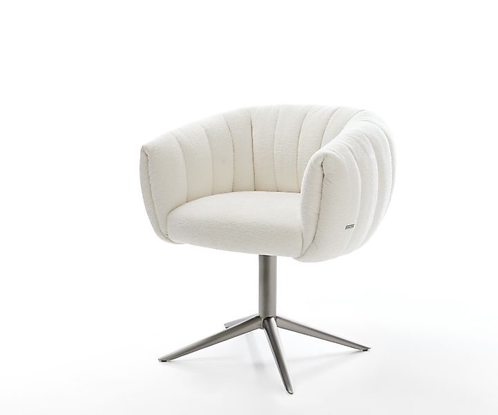 Drehstuhl Jada-Flex Bouclé Soft Beige Fußkreuz Graphit 360° drehbar Wippfun günstig online kaufen