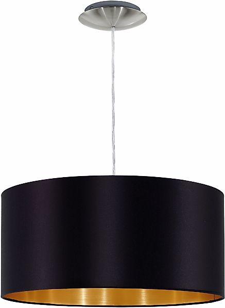 EGLO Hängeleuchte "MASERLO Hängelampe, schwarz, gold, silber, Stoff, elegan günstig online kaufen