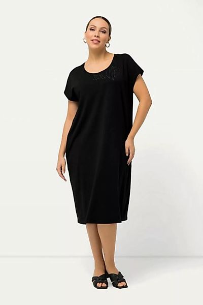 Ulla Popken Sommerkleid Jerseykleid Oversized Glitzer-Rundhals Halbarm günstig online kaufen