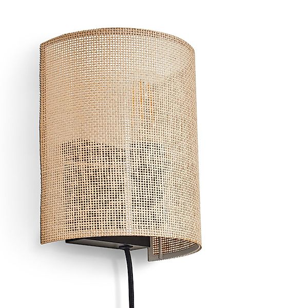 hofstein Wandleuchte Wandlampe aus Metall/Papiergeflecht in günstig online kaufen