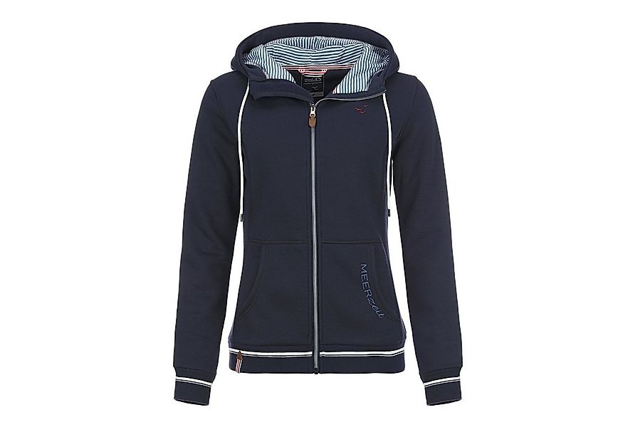 modAS Fleecejacke Damen Fleece-Kapuzenjacke Meerzeit mit Kapuze mit Durchzu günstig online kaufen