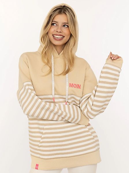 Zwillingsherz Hoodie ""Moin Streifen"", Stickerei, Kapuze mit bedruckter Ko günstig online kaufen