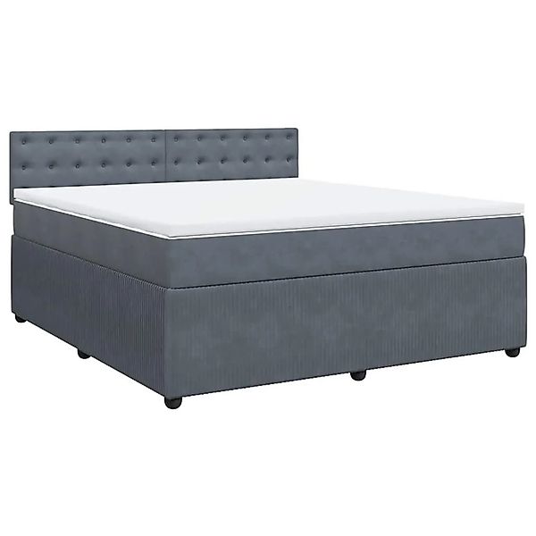 vidaXL Boxspringbett mit Matratze Dunkelgrau 180x200 cm Samt 3290119 günstig online kaufen