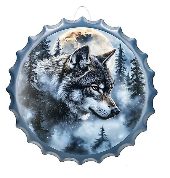 Figuren Shop GmbH Wanddekoobjekt Wolfsmond Metallschild – Wanddeko Relief K günstig online kaufen