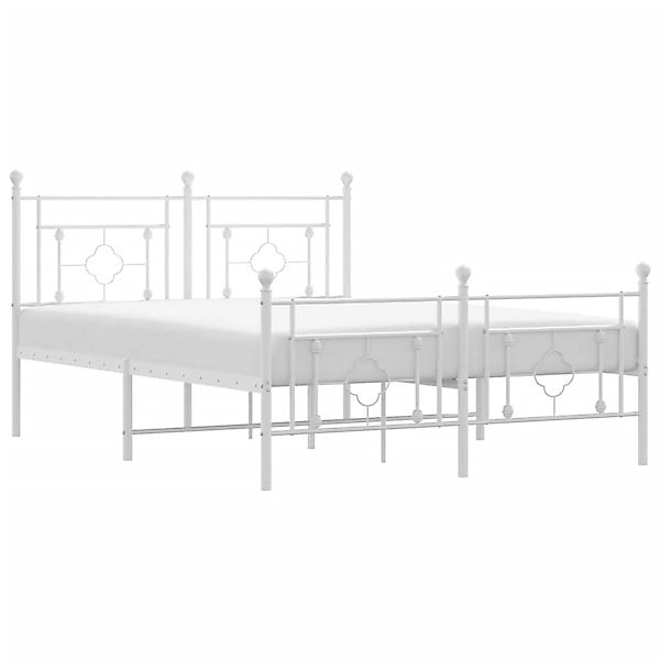 vidaXL Bettgestell mit Kopf- und Fußteil Metall Weiß 135x190 cm Modell 1019 günstig online kaufen