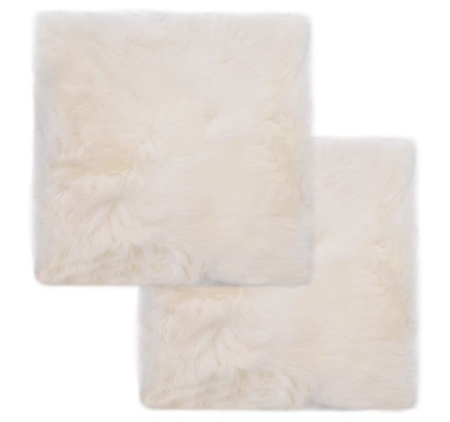 vidaXL Sitzauflage Sitzkissen 2 Stk. Weiß 40x40 cm Echter Schafspelz, (2 St günstig online kaufen