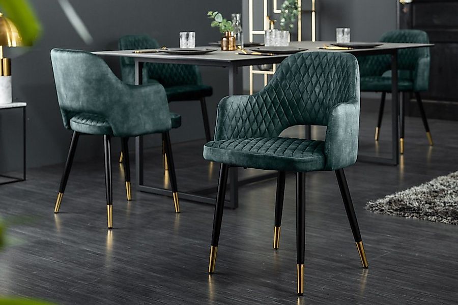 riess-ambiente 4-Fußstuhl PARIS petrol / schwarz gold (1 St), Esszimmer · S günstig online kaufen