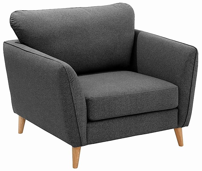 Home affaire Sessel "MARSEILLE", Massivholzbeine Eiche, Landhausstil, Welle günstig online kaufen