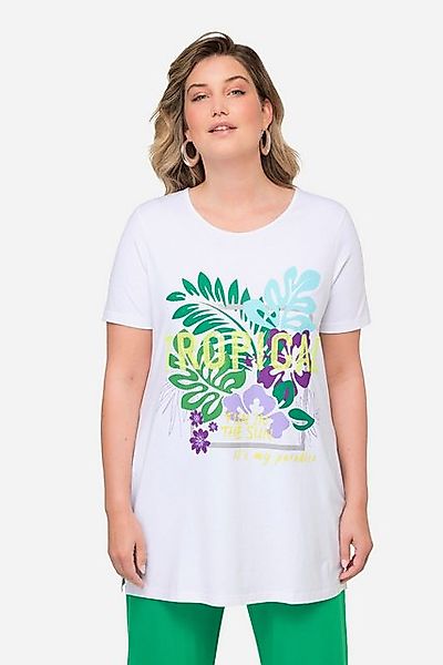 MIAMODA T-Shirt T-Shirt lang TROPICAL Motiv Rundhals Halbarm günstig online kaufen