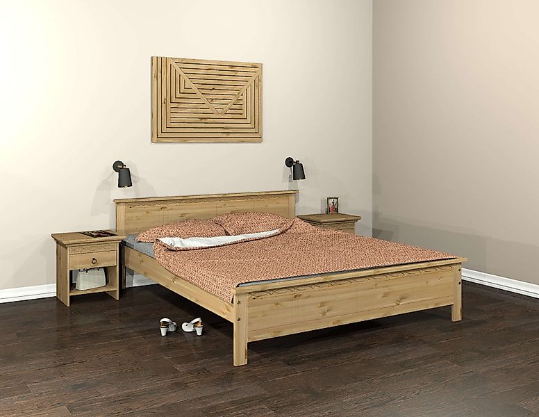 Home affaire Massivholzbett Indra, TOPSELLER, Landhausstil, günstig online kaufen
